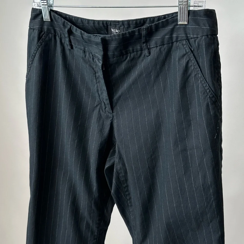 STYLISH VTG 1990S MOSSIMO BLACK PINSTRIPE PANTS DRESS PANTS TROUSERS SIZE-8 - Picture 4 of 9